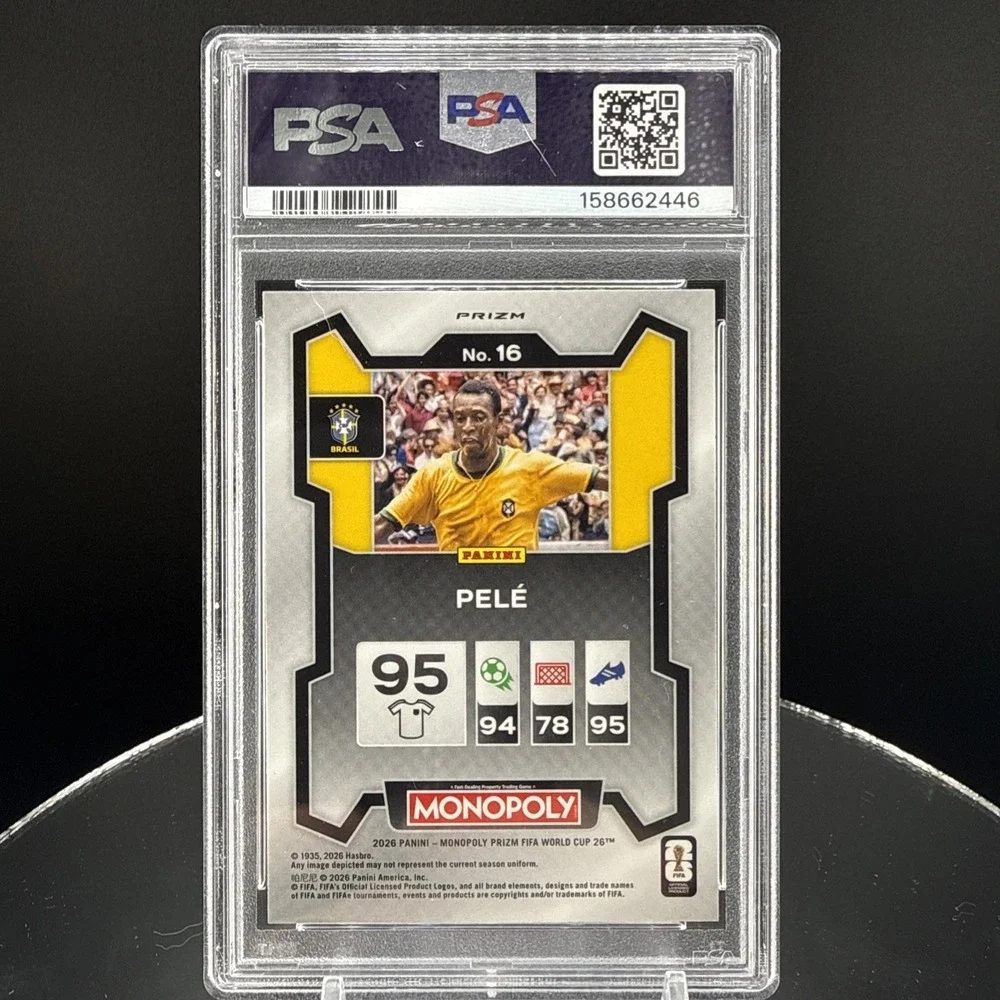 2026 Panini Prizm Monopoly Fifa World Cup - Pelé #16 Green Wave PSA 9 Mint